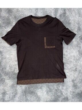 Louis Vuitton Short Sleeve T-Shirt ebony damier